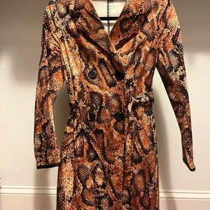 Orange snake print light coat
